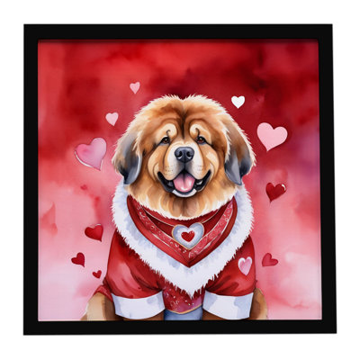 Tibetan Mastiff My Valentine Framed Metal Print
