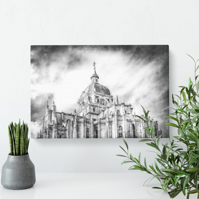 Almudena Cathedral In Madrid Spain - Wrapped Canvas Painting, 50cm H x 76cm W x 3cm D