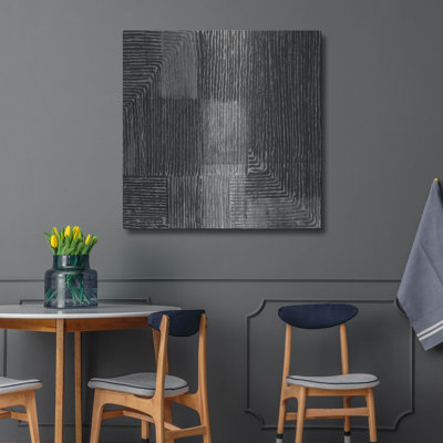 Art mural luxueux en métal «Handcrafted 1 Black» par Wild Apple, 36 po x 36 po