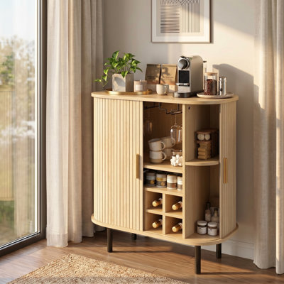 Bar moderne 28 "avec tiroir cannelé et compartiments latéraux cachés