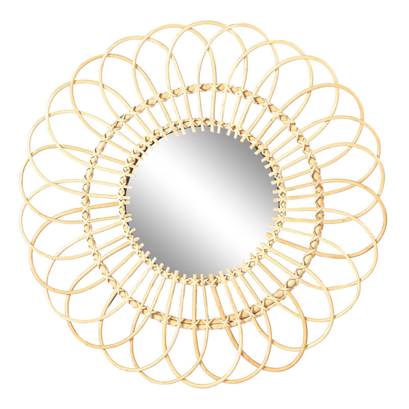 Rattan Flat Wall Mirror