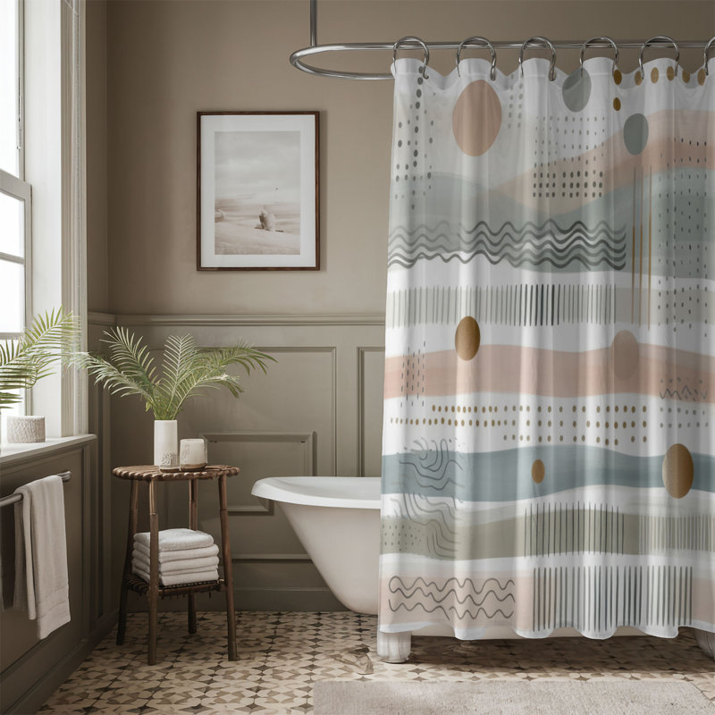 Rideau de douche standard 1 pièce Neutral Tones, H 74 po x l 71 po