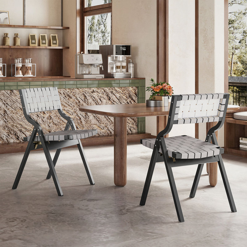 Wood Folding Chairs, Foldable Chairs Wooden Indoor Stackable Dining Chairs, Black,Light Gray