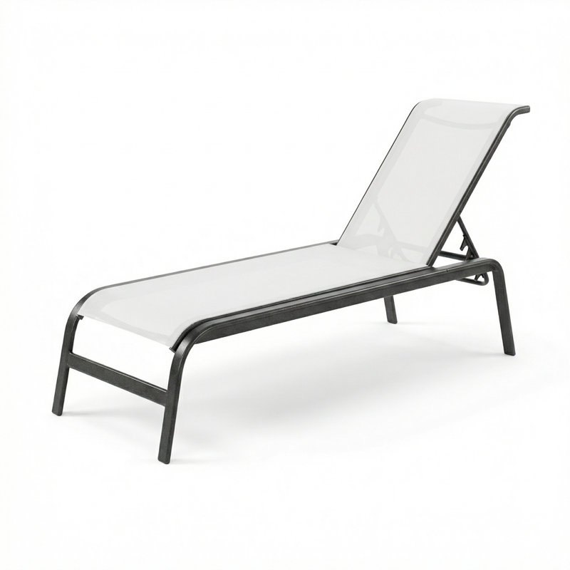 Chaise, White Sling/Anthracite