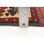 Tapis décoratif en laine rouge de conception unique noué à la main New Age 3 pi 10 po x 5 pi 10 po Cuiksa