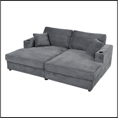 Versatile Oversized Corduroy Sleeper Sofa with USB Ports and Cup Holders for Modern Comfort and Convenience