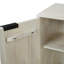 Console à 4 portes Seya, façade cannelée, bois de manguier blanc antique, base en fer noir, 60 pouces