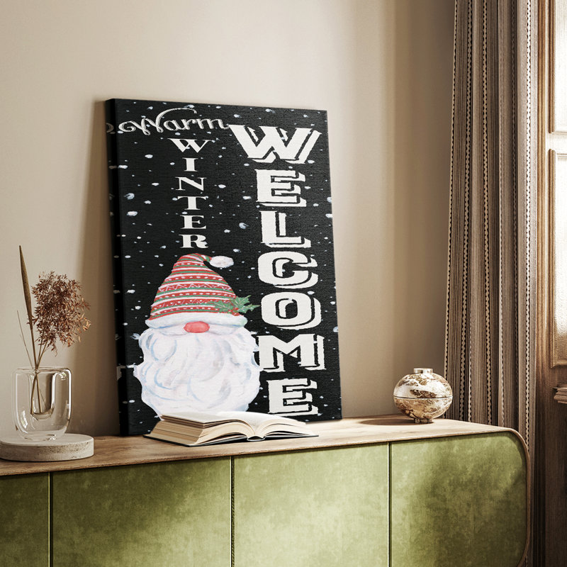 Gnome chaud et chaud d'hiver - Cavas enveloppés de galerie, H 36 po x l 24 po
