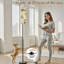 68.5" Standing Floor Lamp Whimsical Baby Nursery Seamless Teddy Bears Parachutes Dragons Rockets Dimmable Metal Pole Lamp with Linen Lampshade LED Bulb Included