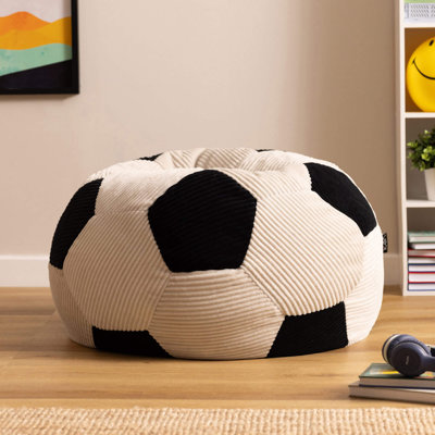 Bean Bag Bazaar Kids Football Print Corduroy Classic Bean Bag