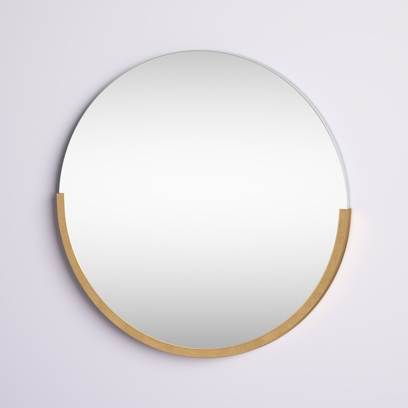 Miroir mural en bois doré avec cadre mince, 30 po x 30 po