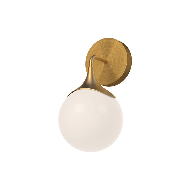 Netra 1-Light 6" Wide Sconce or Vanity Fixture in Aged Gold, Aged Gold