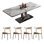 Rectangular rock plate dining table and chair set