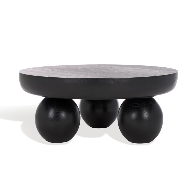 Hayliette Solid Wood Coffee Table, Black