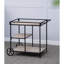 3 Chariots-bar 32,3 x 15,7 x 26,8 po avec base en métal noir et trois tablettes élégantes, cadre offrant de nombreuses options de rangement