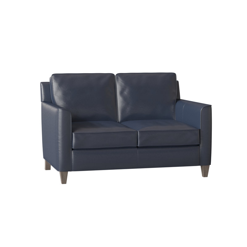 Yorba Leather Loveseat, Stone, Empyrean Tweed Genuine Leather