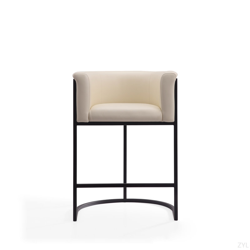 Tabouret de comptoir en métal Cosmopolitan, Crème, crème