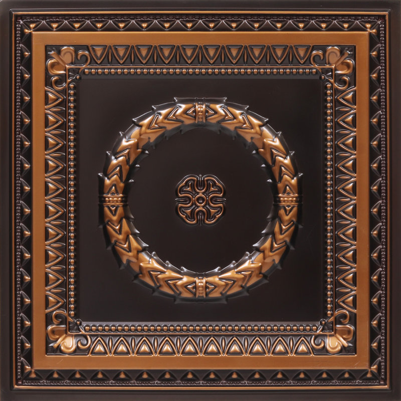 Tuile de plafond Laurel Wreath, Cuivre antique, L 24 po x l 24 po