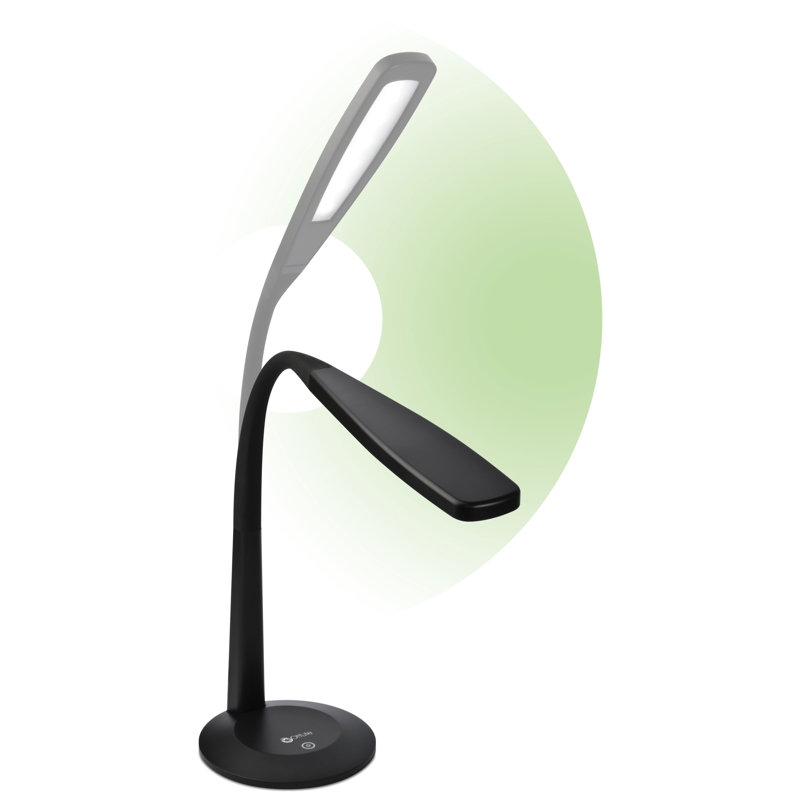 Black Adjustable LED Clip-On Lamp with Touch Control
