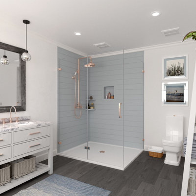 Ensemble de bordure de douche à double paroi H 72 po x P 72 po