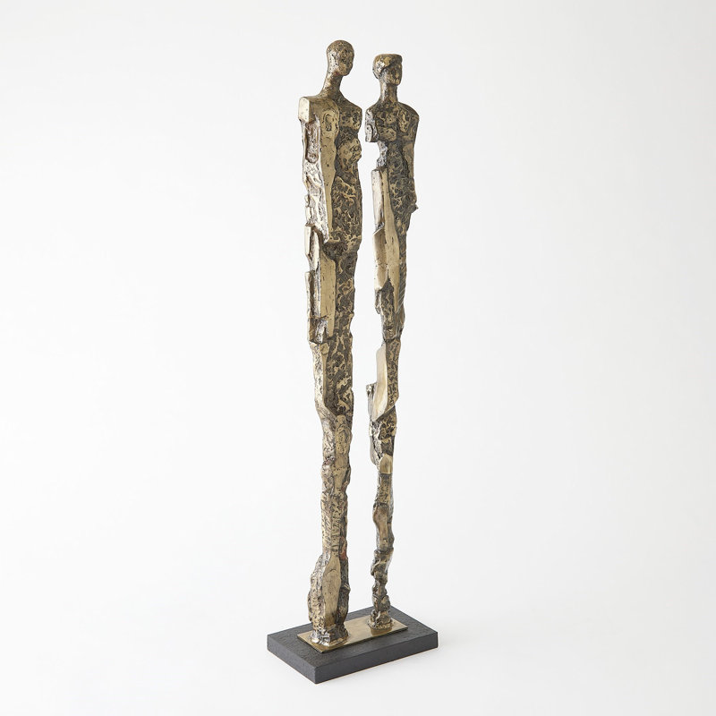 Sculpture abstraite en couple - laiton
