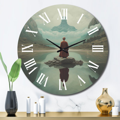 Horloge murale méditation méditation «Mindfulness Buddhist»