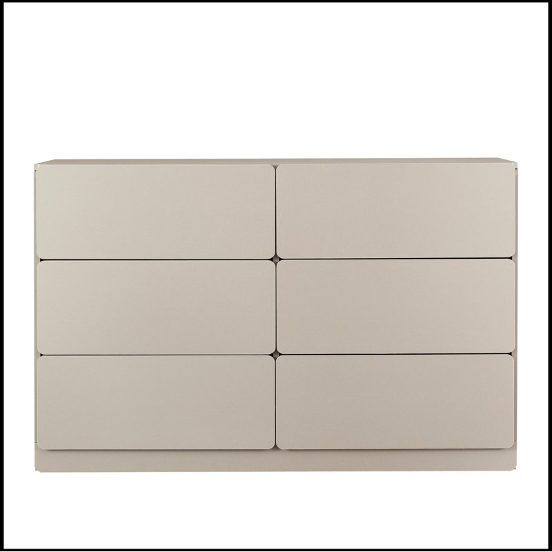 Commode 6 tiroirs Marietta, Blanc