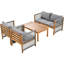 4 - Person Acacia Wood Lounge Set With Cushions-1023825083