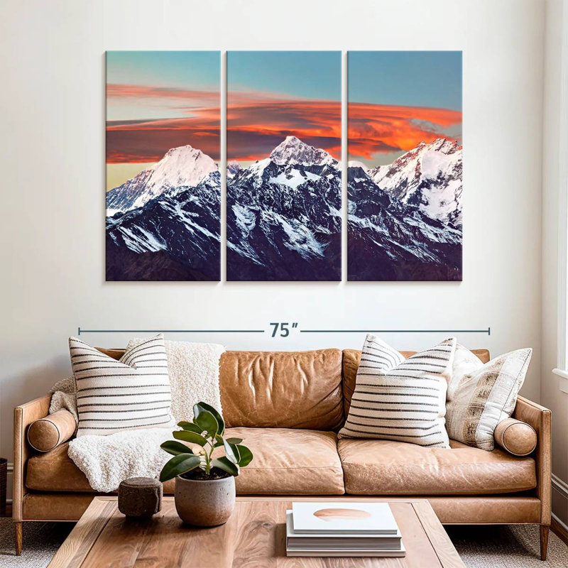 Coucher de soleil de l'Himalaya Alvord, H 42 po x l 65 po