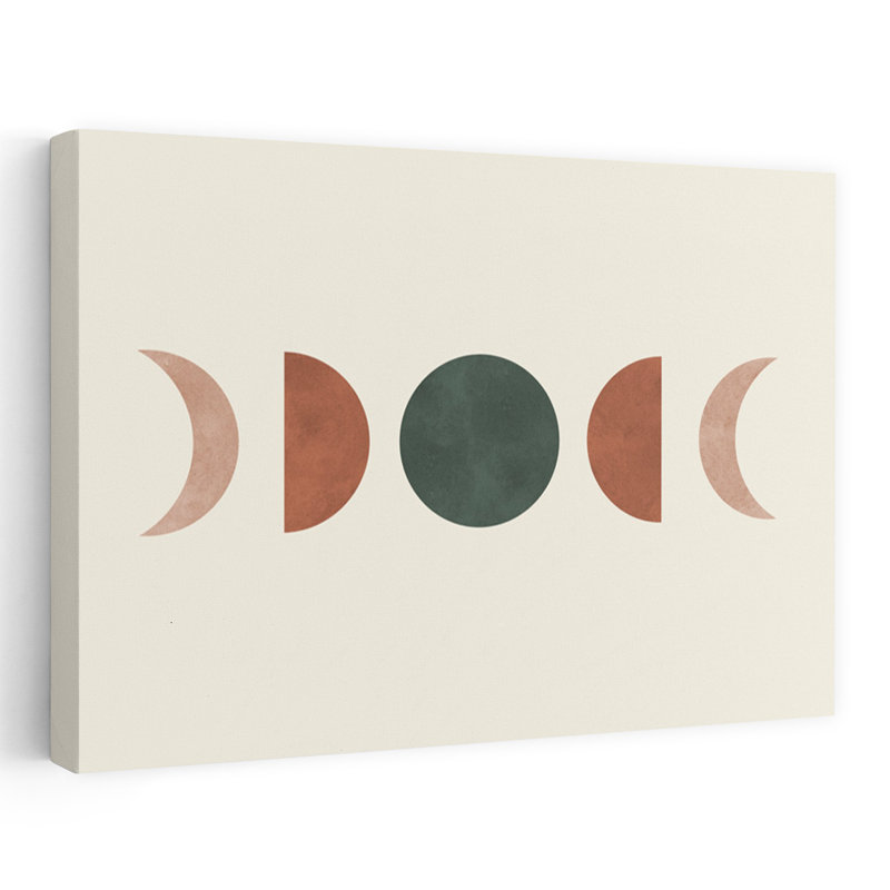 «Earthy Moon Phases», impression de paysage géométrique minimaliste paysage naturel, 32" H x 48" W