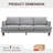 89" Upholstered Square Arm Sofa Couch 3 Seater Sofa for Apartment-2048231701