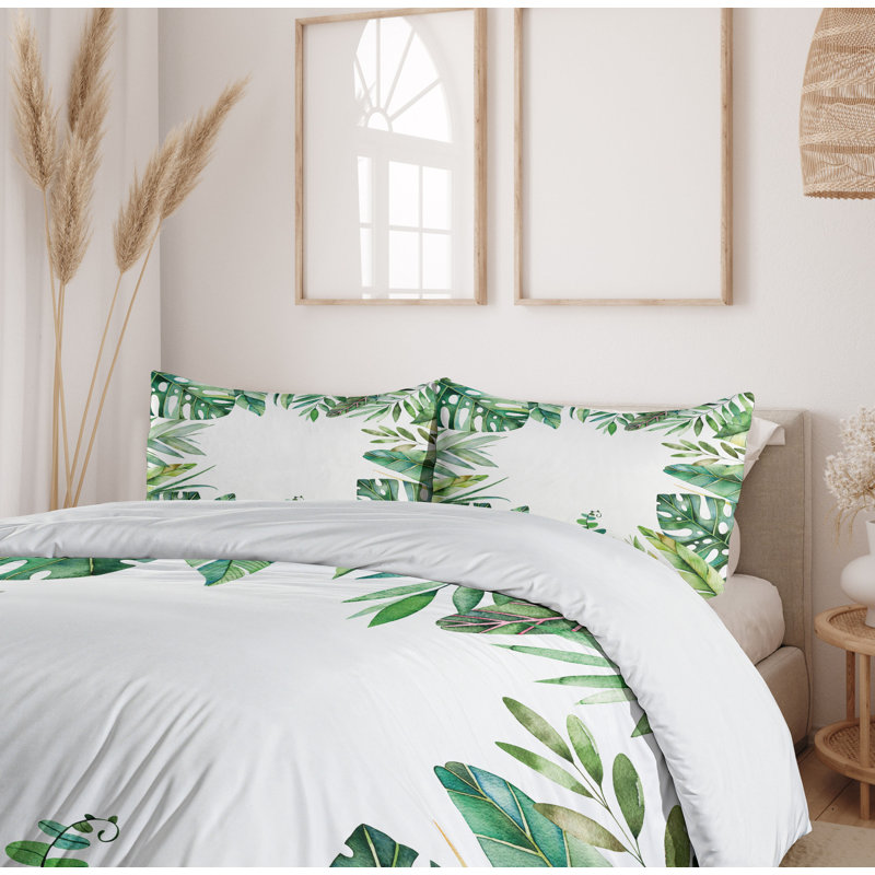Fern Green Jungle Themed King Duvet Cover Set