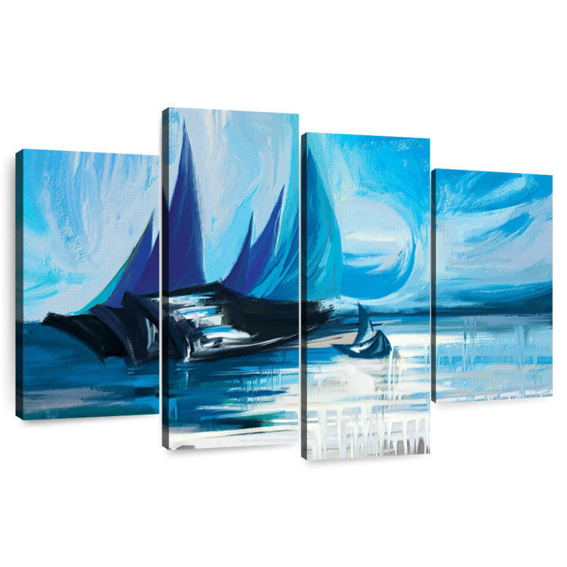 Avery Sailboats Abstract Landscape, 54" H x 84" W