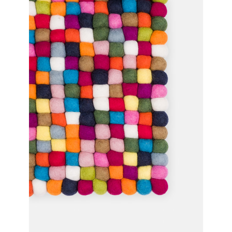Geometric Wool Hand Woven Area Rug, Rectangle 70 x 100cm