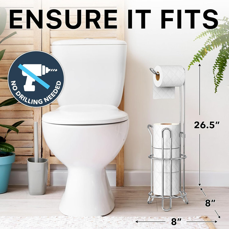 Support de rangement pour papier hygiénique pour salle de bain, chrome