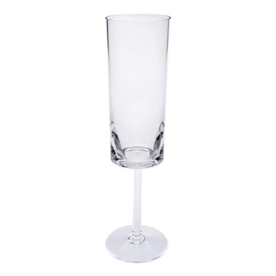 Set of Four Clear Acrylic Stemmed Flutes