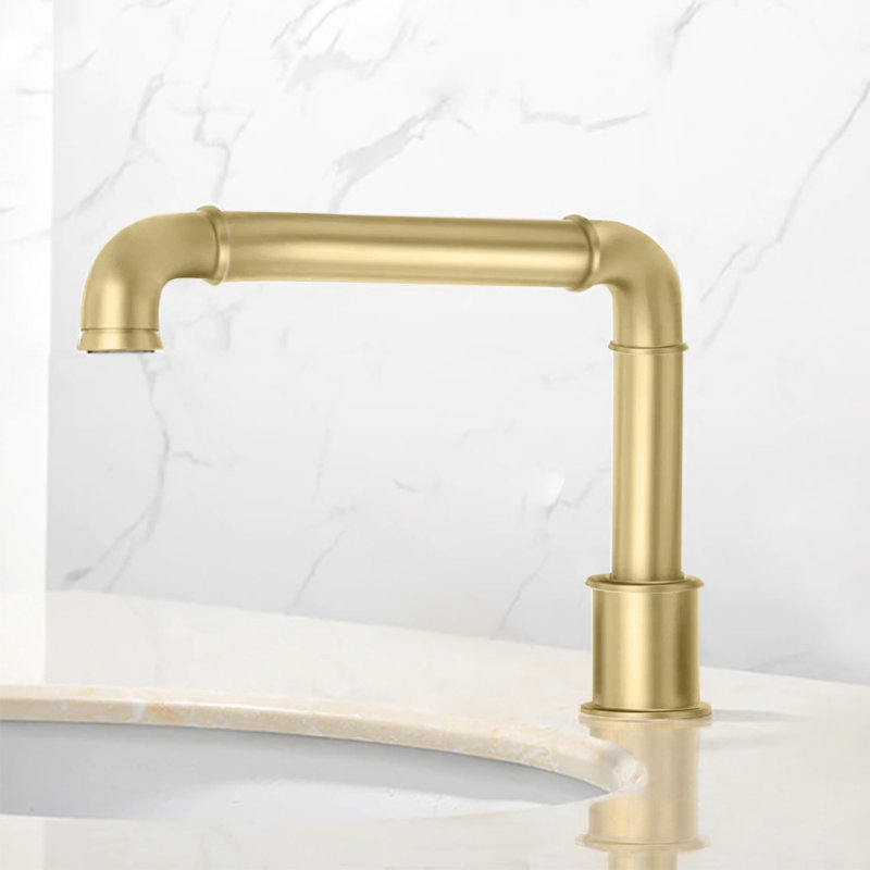 Single-Hole Bathroom Faucet, Brushed Gold