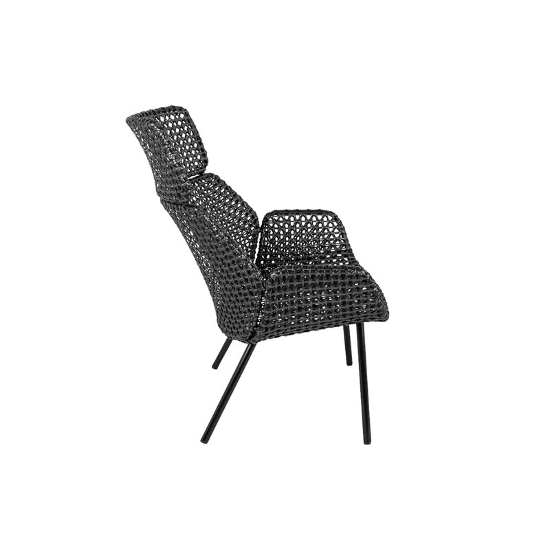Vibe Black/Graphite Highback Patio Chair, Black/Graphite