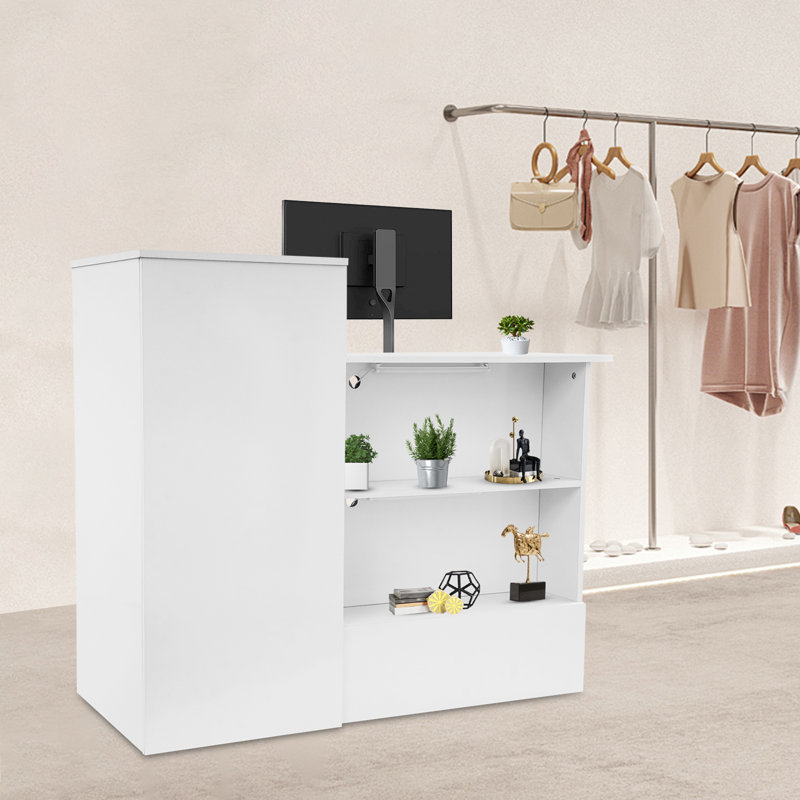 Modern Reception Desk, Reception Counter, Modern Reception Desk With Lockable Drawer