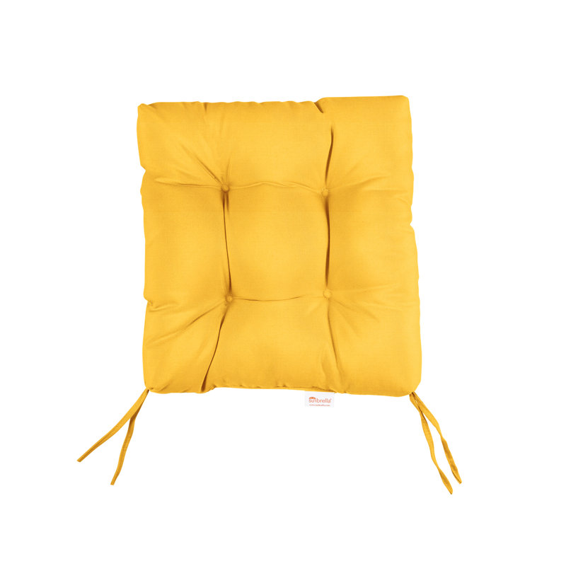 Sunbrella Outdoor 3'' Barstool Seat Cushion, 16" W x 16" D, Canvas Sunflower