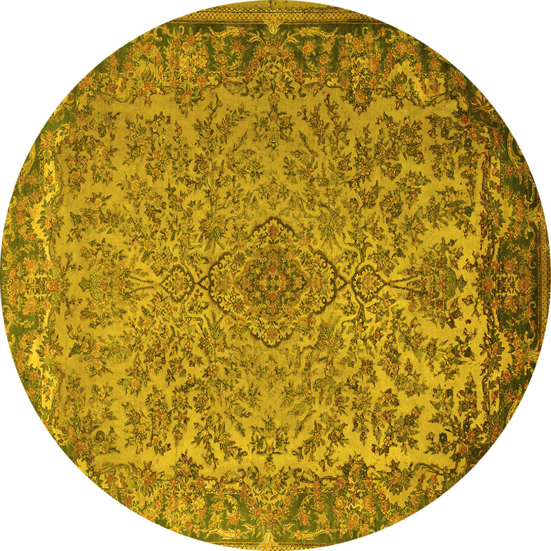Washable Oriental Indoor Rug, Round 4'