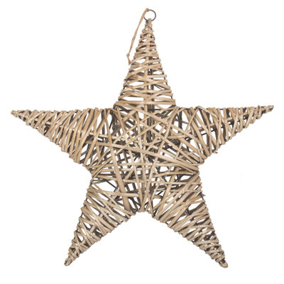 50cm Woven Wicker Astrology & Stars Holiday Shaped Ornament