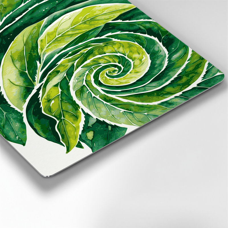 Art mural en métal vert légumes épinards, H 11 po x l 14 po