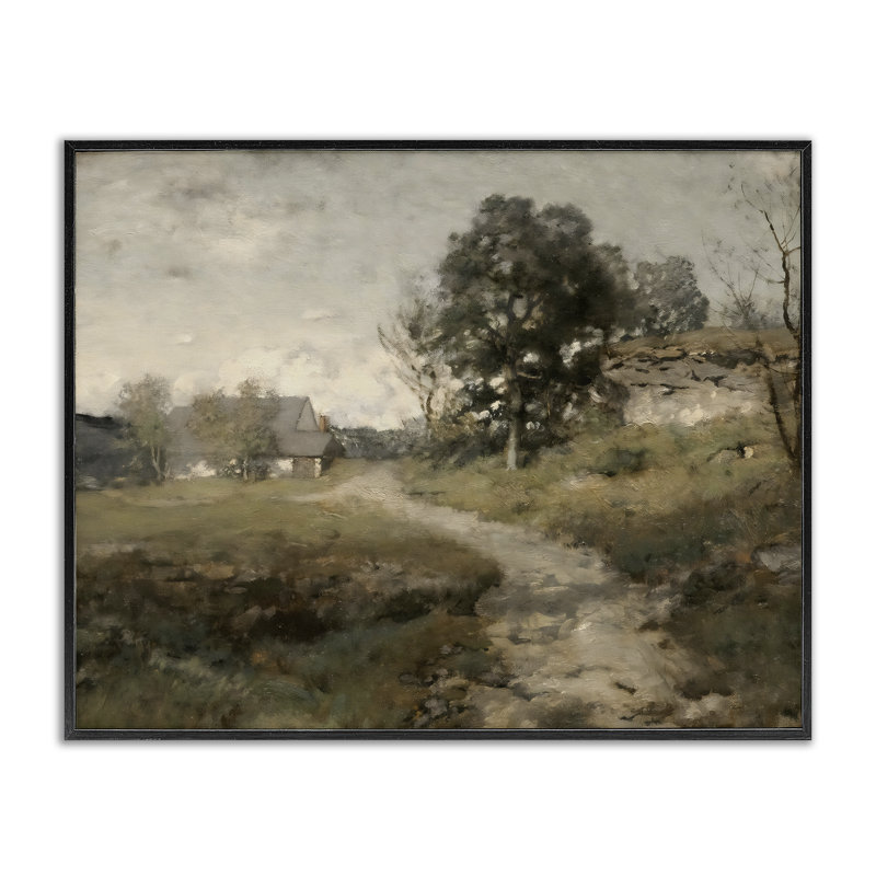 Giclée encadrée de style campagne rétro vintage, design par Riley B, H 11 po x l 14 po, Giclée encadrée noir minuit
