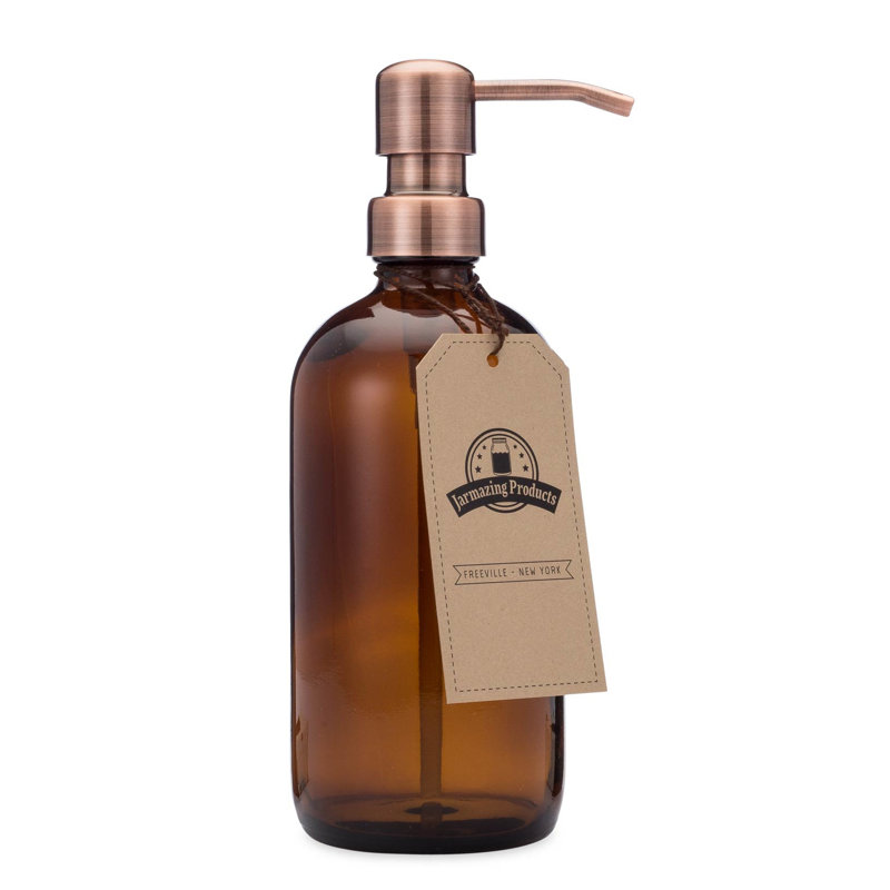 Distributeur de lotion en verre, Cuivre / ambre