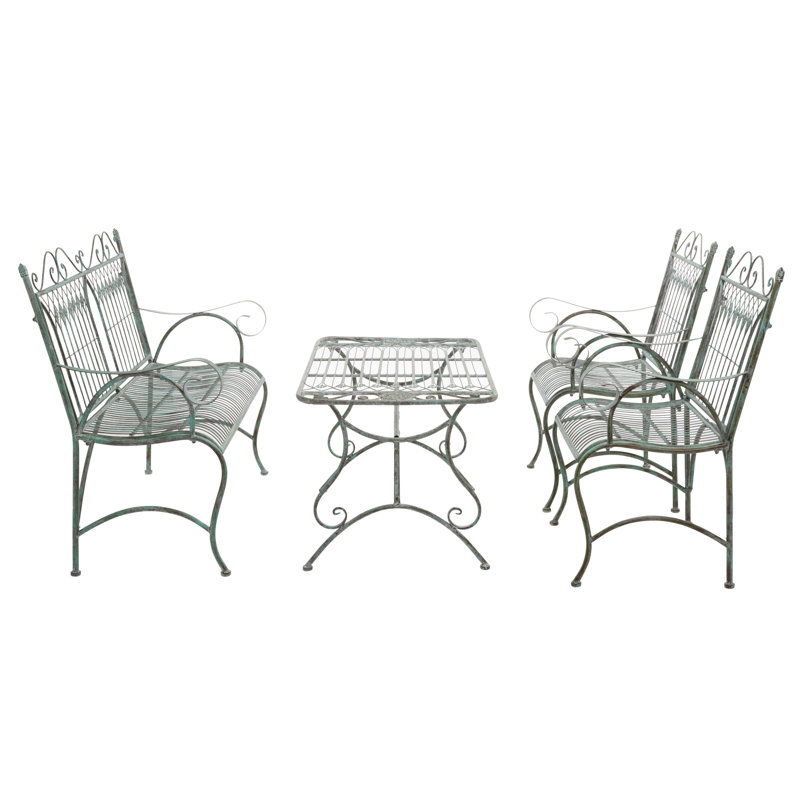 Aveley 4 Piece Sofa Seating Group, Antique Green