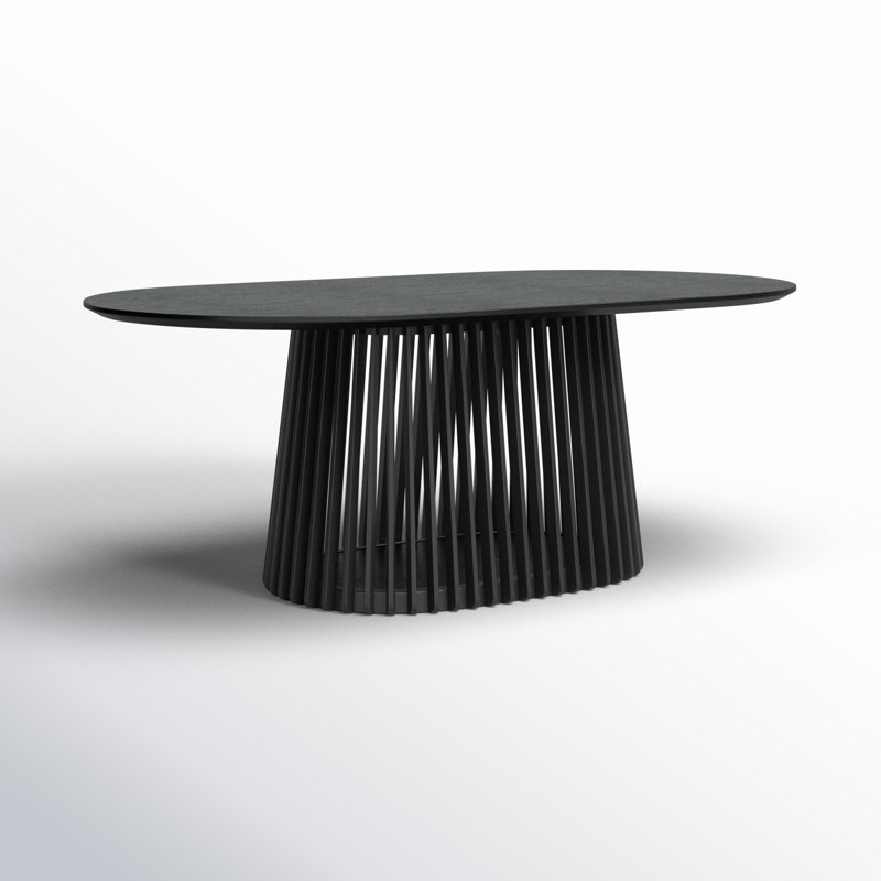 Burgal Oval 79'' Dining Table, Black