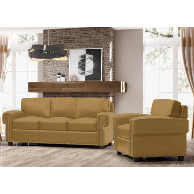 Ensemble de salon en cuir 2 pièces Fardin