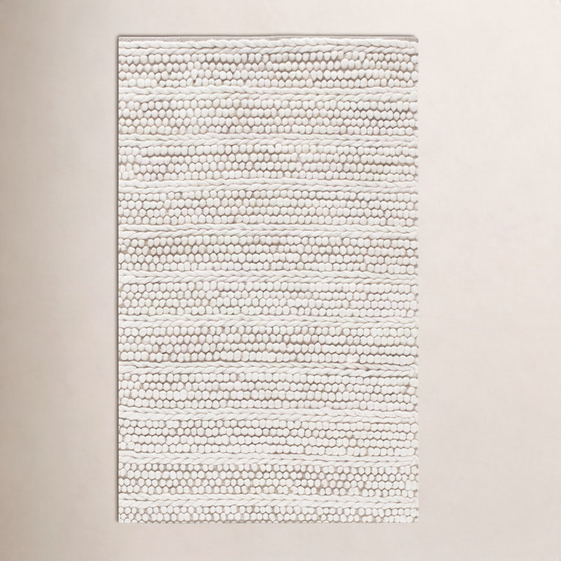 Tapis ivoire en laine / coton tissé à plat à la main Sestina, Rectangle de 11 pi x 15 pi