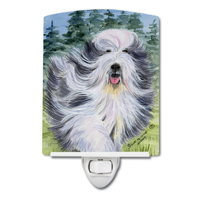 Éclairage de nuit en céramique barbu collie